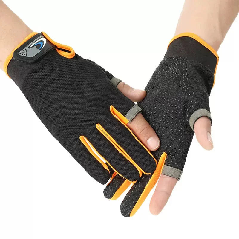 Two-Finger Cut Fishing Gloves — Anti-Slip, Sun-Proof & Touchscreen Compatible