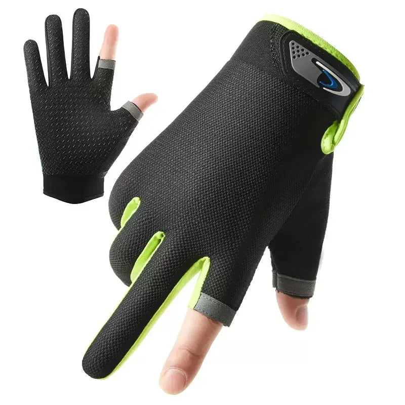 Two-Finger Cut Fishing Gloves — Anti-Slip, Sun-Proof & Touchscreen Compatible