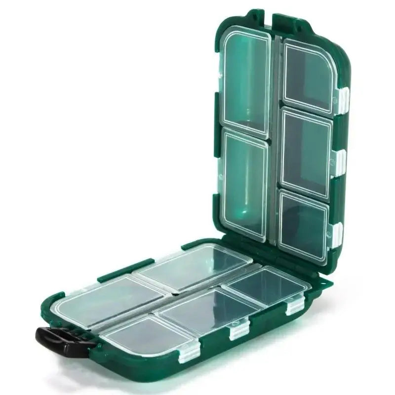 Double-Sided Fishing Tackle Box — 10 Compartment Grid