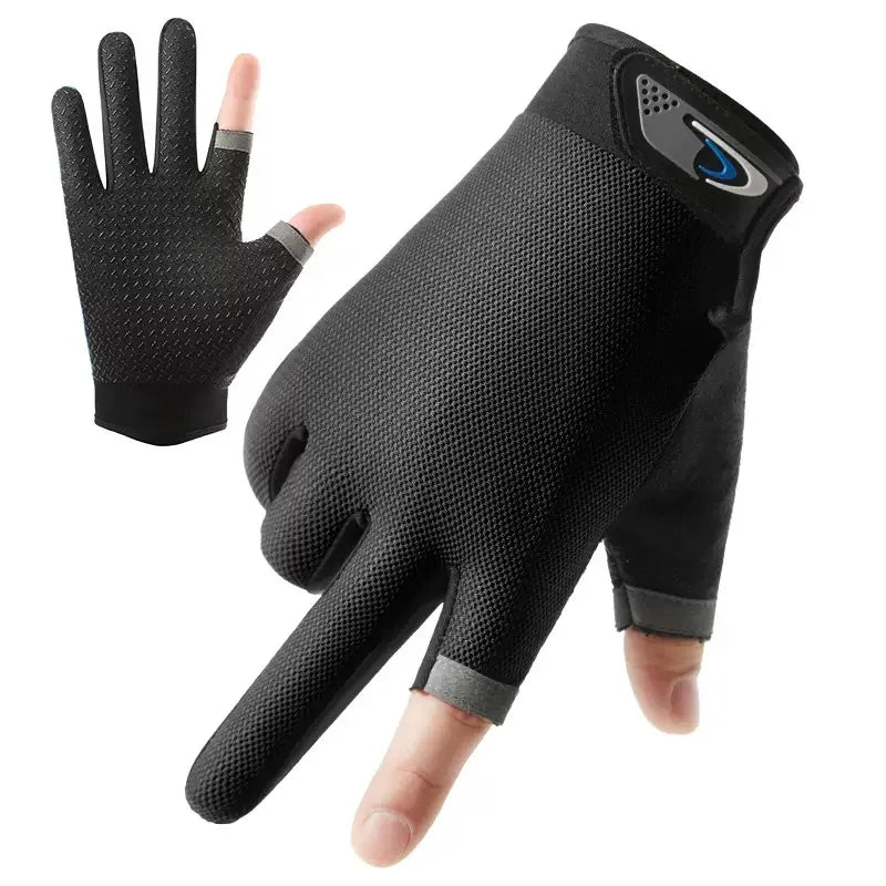 Two-Finger Cut Fishing Gloves — Anti-Slip, Sun-Proof & Touchscreen Compatible