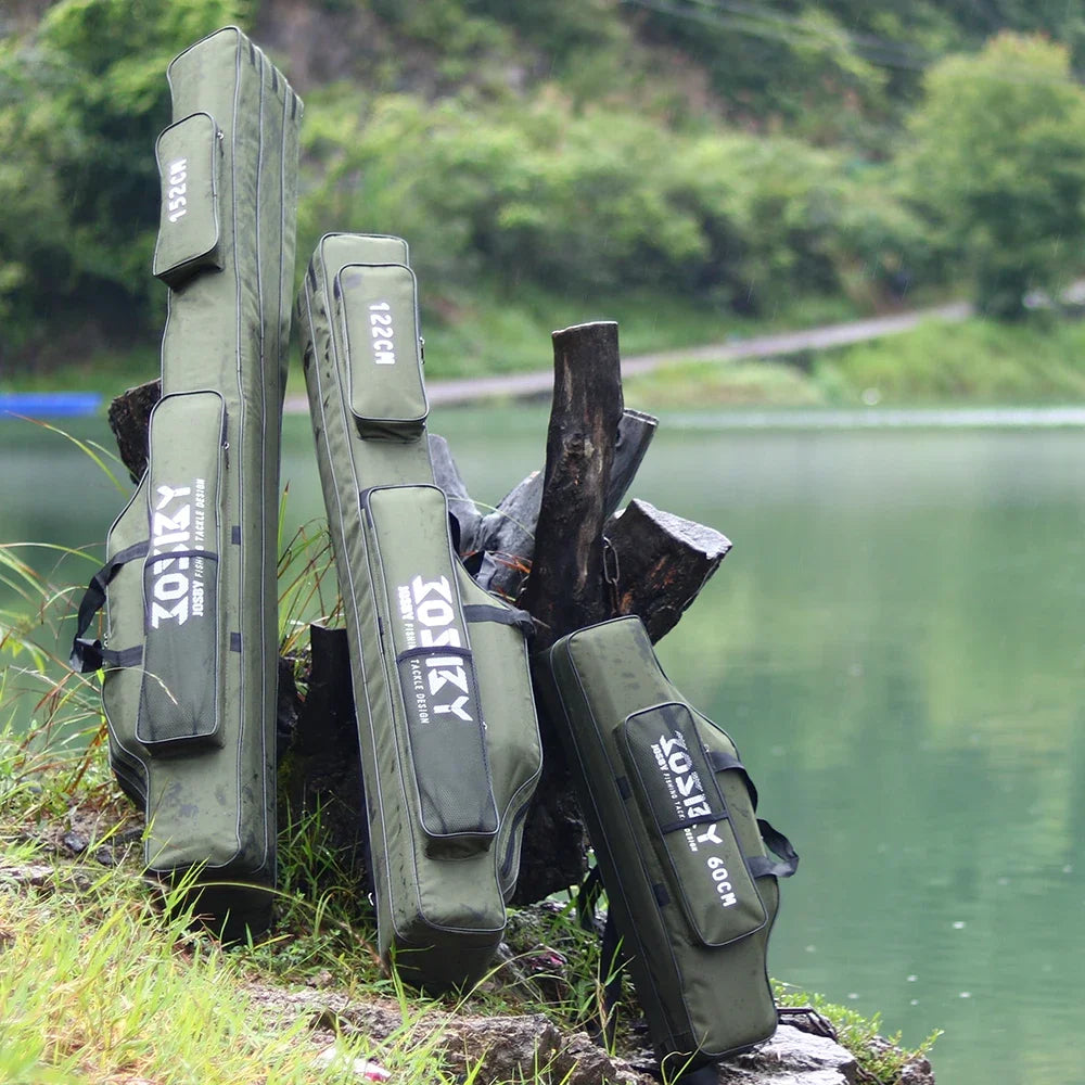 Fishing Rod & Tackle Carry Bag – Multi-Layer Storage