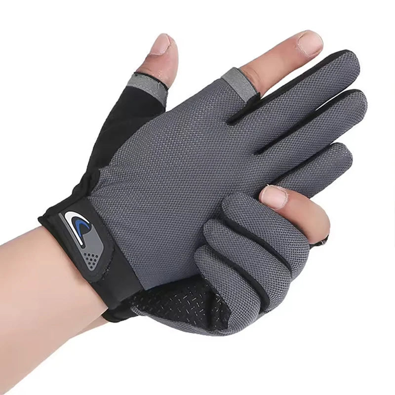 Two-Finger Cut Fishing Gloves — Anti-Slip, Sun-Proof & Touchscreen Compatible