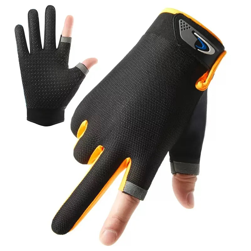 Two-Finger Cut Fishing Gloves — Anti-Slip, Sun-Proof & Touchscreen Compatible