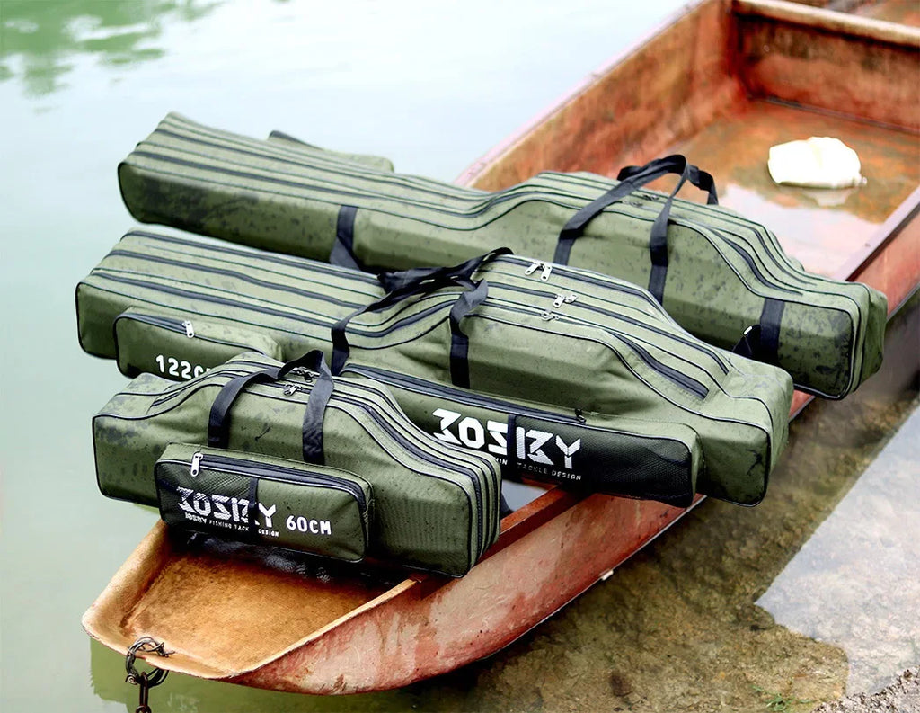 Fishing Rod & Tackle Carry Bag – Multi-Layer Storage