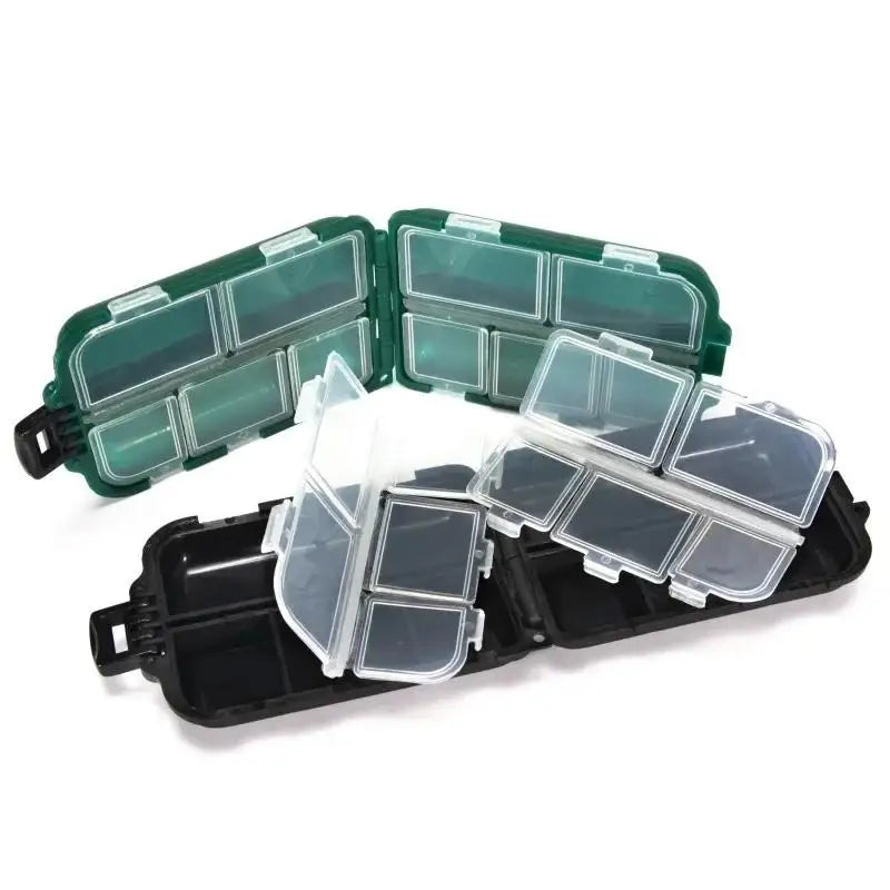 Double-Sided Fishing Tackle Box — 10 Compartment Grid