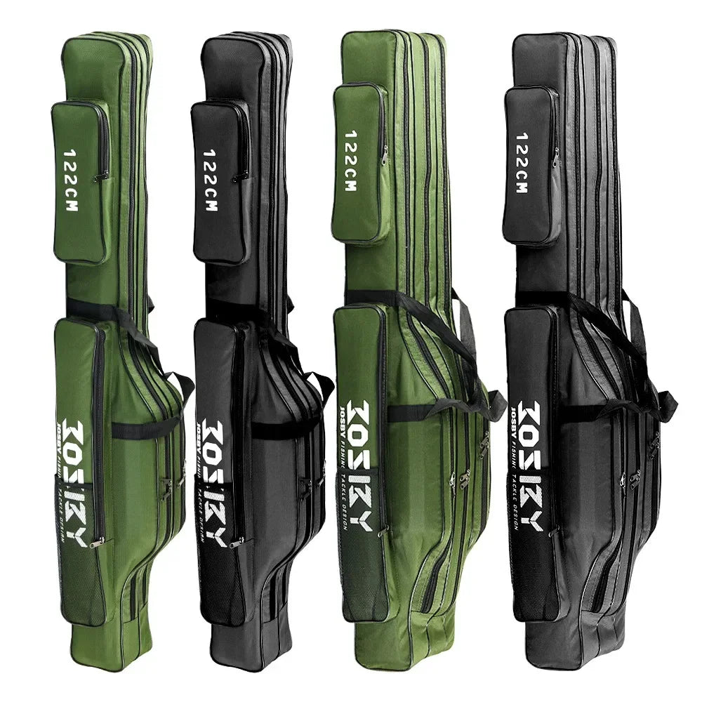 Fishing Rod & Tackle Carry Bag – Multi-Layer Storage